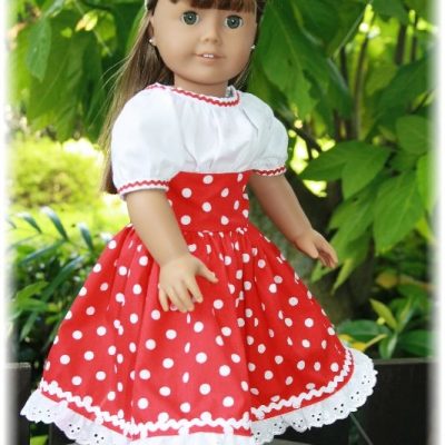 Red polka dot dress for Amalia