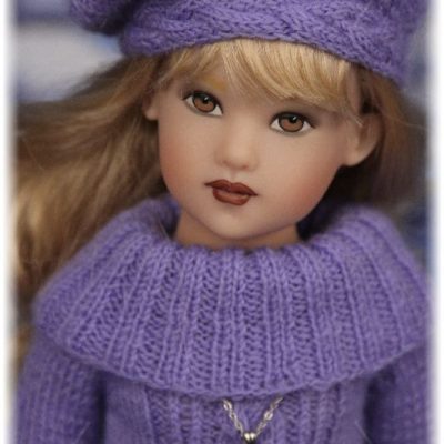 Blue knitted outfit for Kish doll