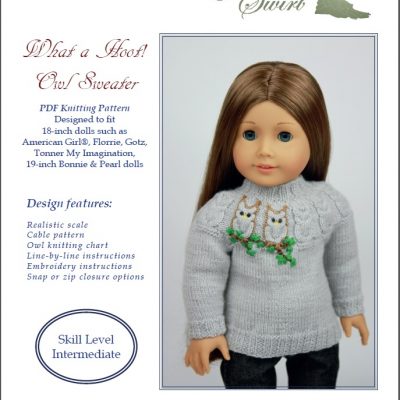 What a Hoot! Owl sweater knitting pattern for AG dolls