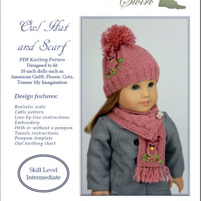 Owl hat and scarf pattern for American Girl dolls