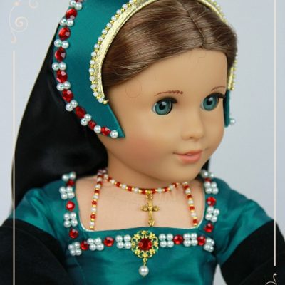 Teal Tudor gown for AG dolls